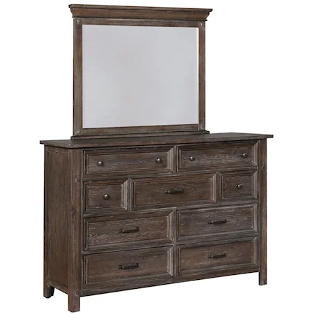 9 Drawer Dresser and Mirror